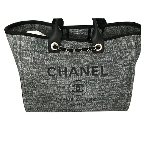 chanel deauville large tote bag|Chanel large tote bag price.